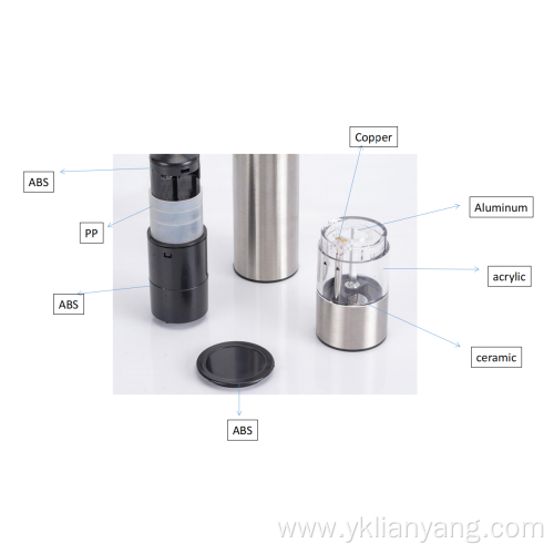 portable salt and pepper electric stainless grinder
